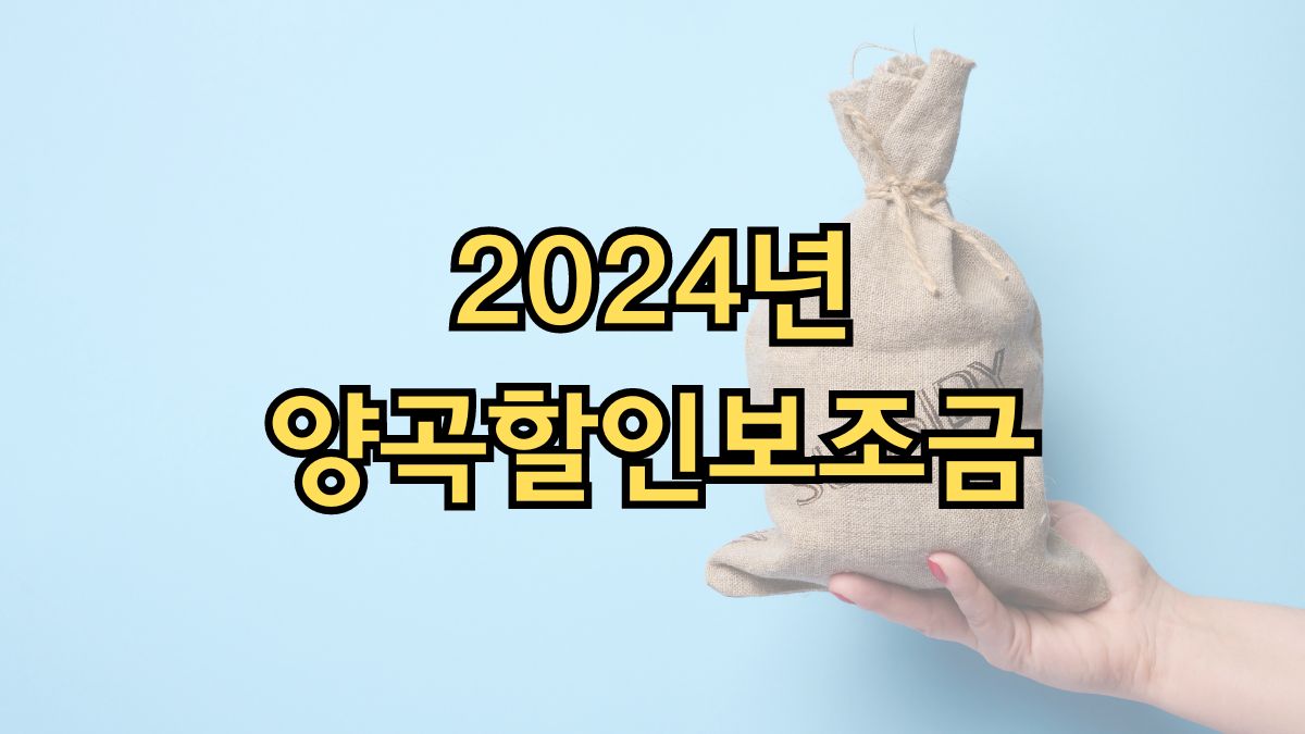 2024년 양곡할인보조금