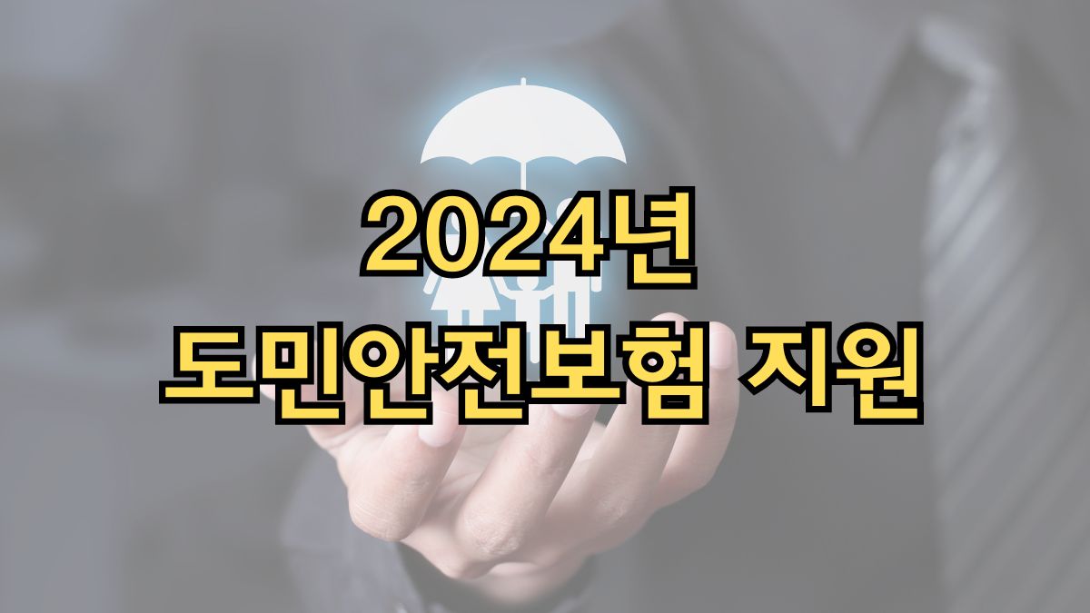 2024년 도민안전보험 지원