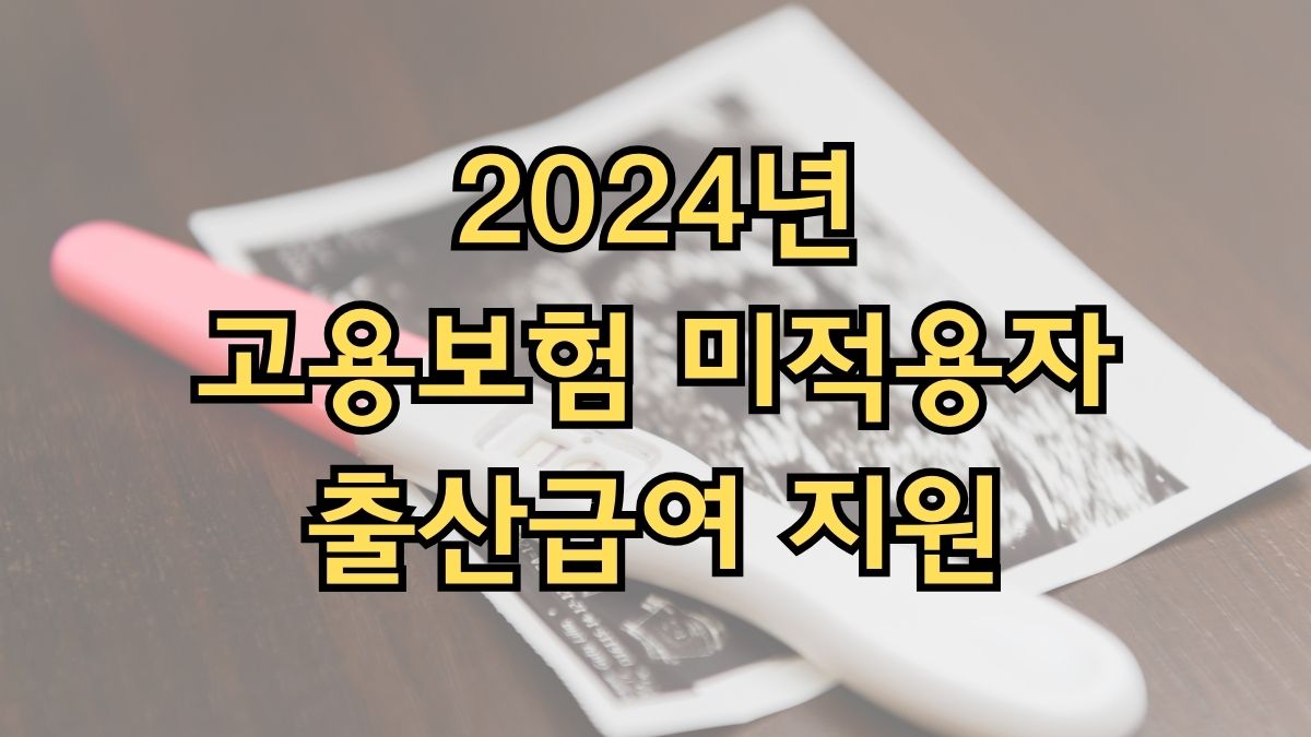 2024년 고용보험 미적용자 출산급여 지원