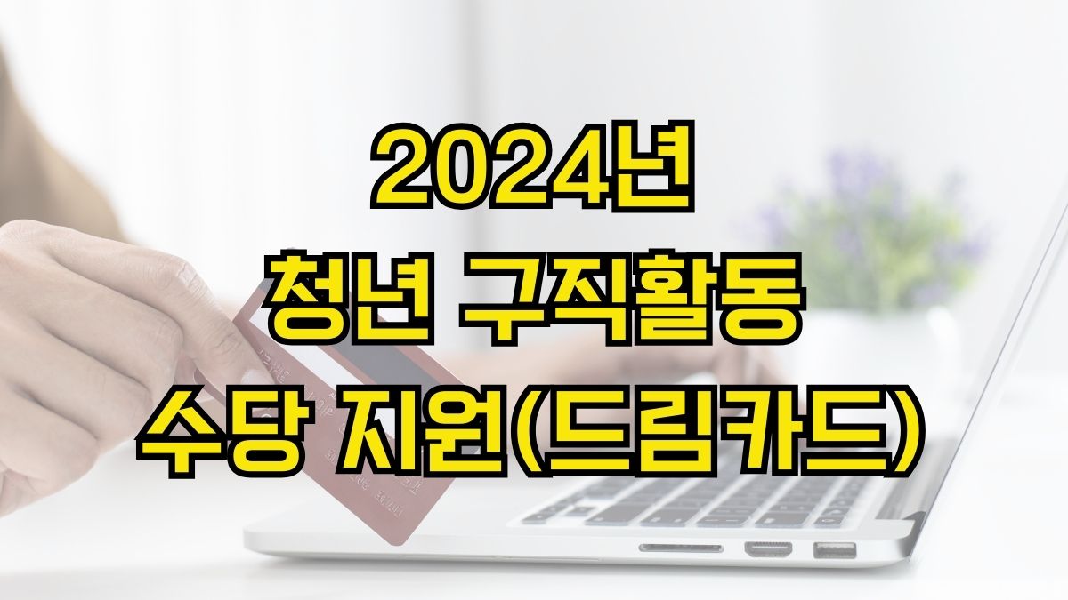 2024년 청년 구직활동 수당 지원(드림카드)