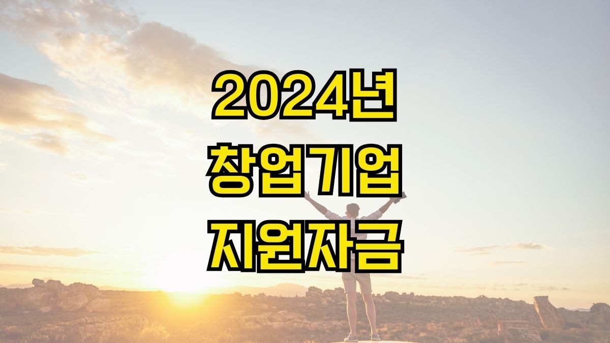 2024년 창업기업 지원자금