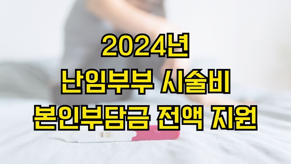 2024년 난임부부 시술비 본인부담금 전액 지원