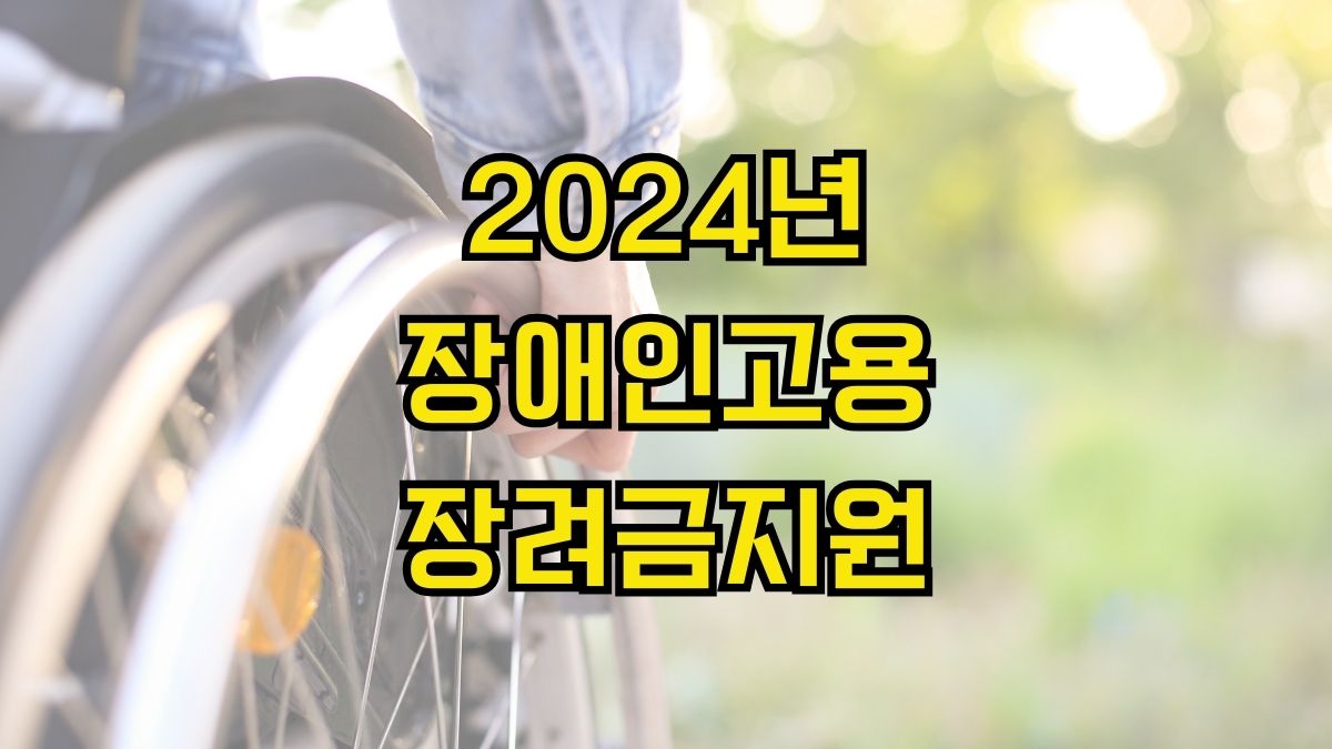 2024년 장애인고용장려금지원