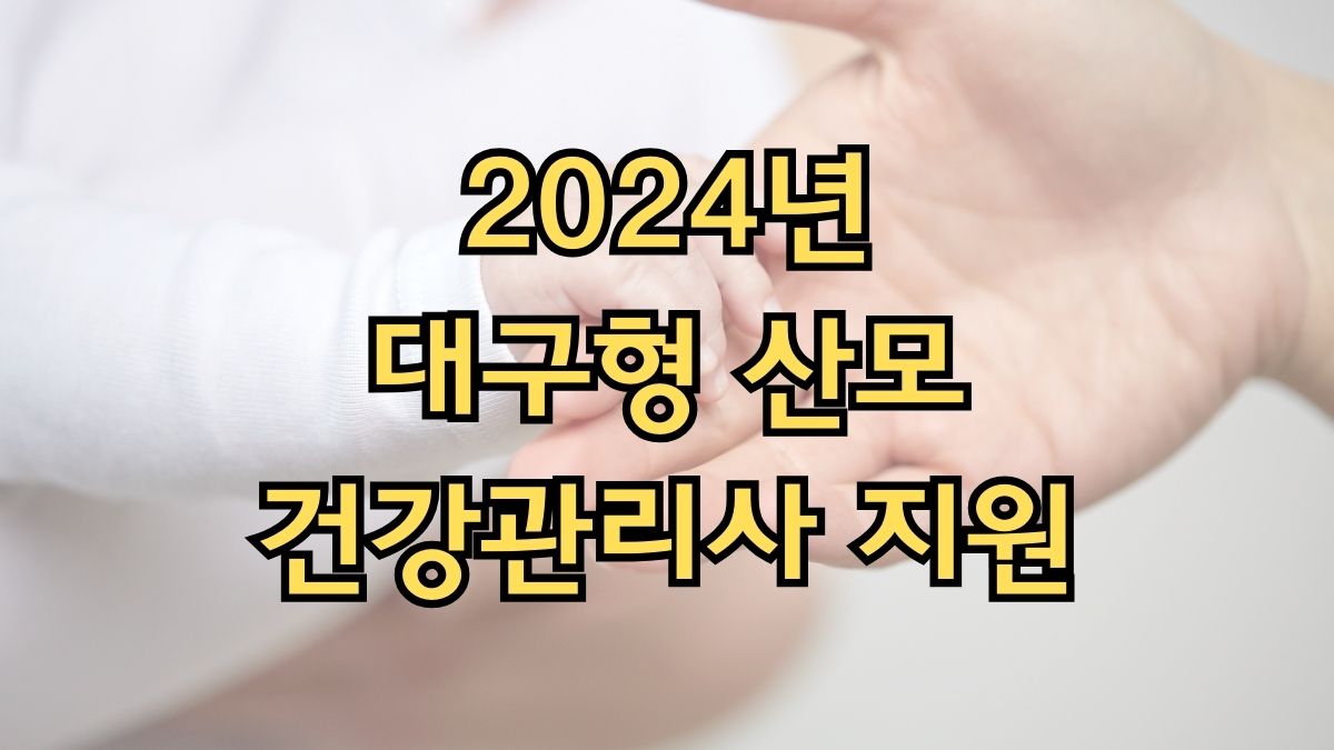 2024년 대구형 산모 건강관리사 지원