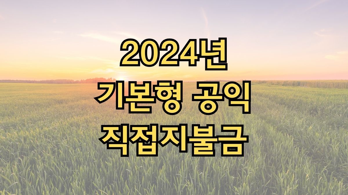 2024년 기본형 공익직접지불금