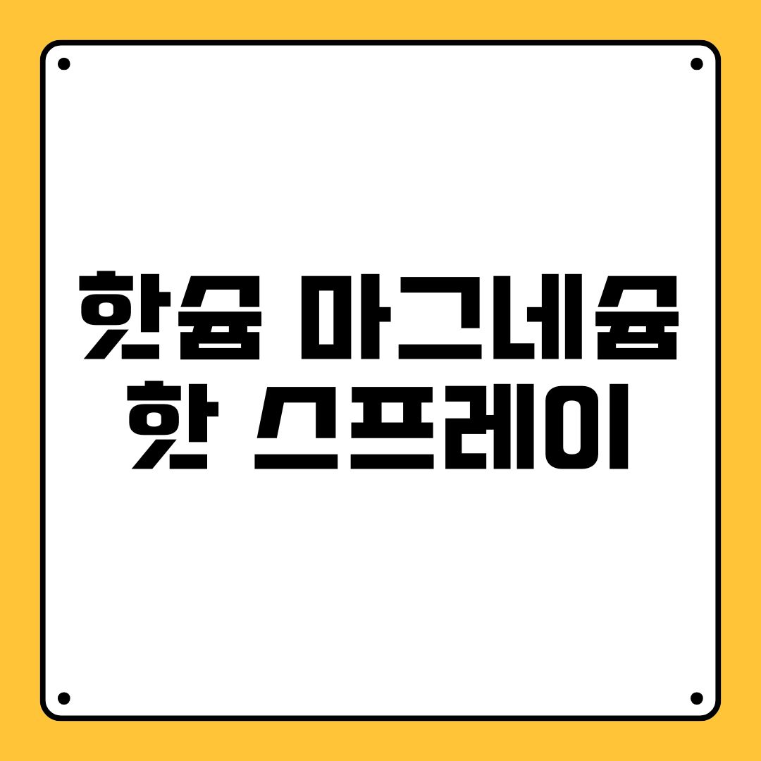 핫슘 마그네슘 핫 스프레이