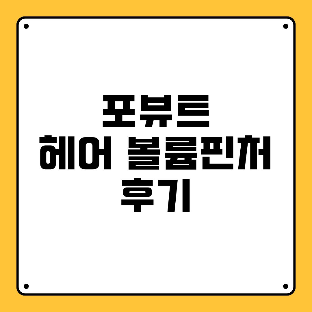 포뷰트 헤어 볼륨핀처 후기