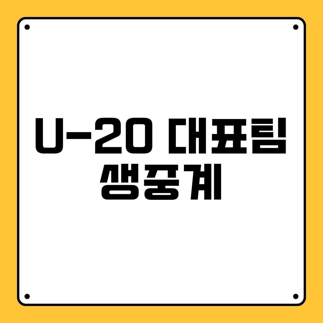 U-20 대표팀 생중계