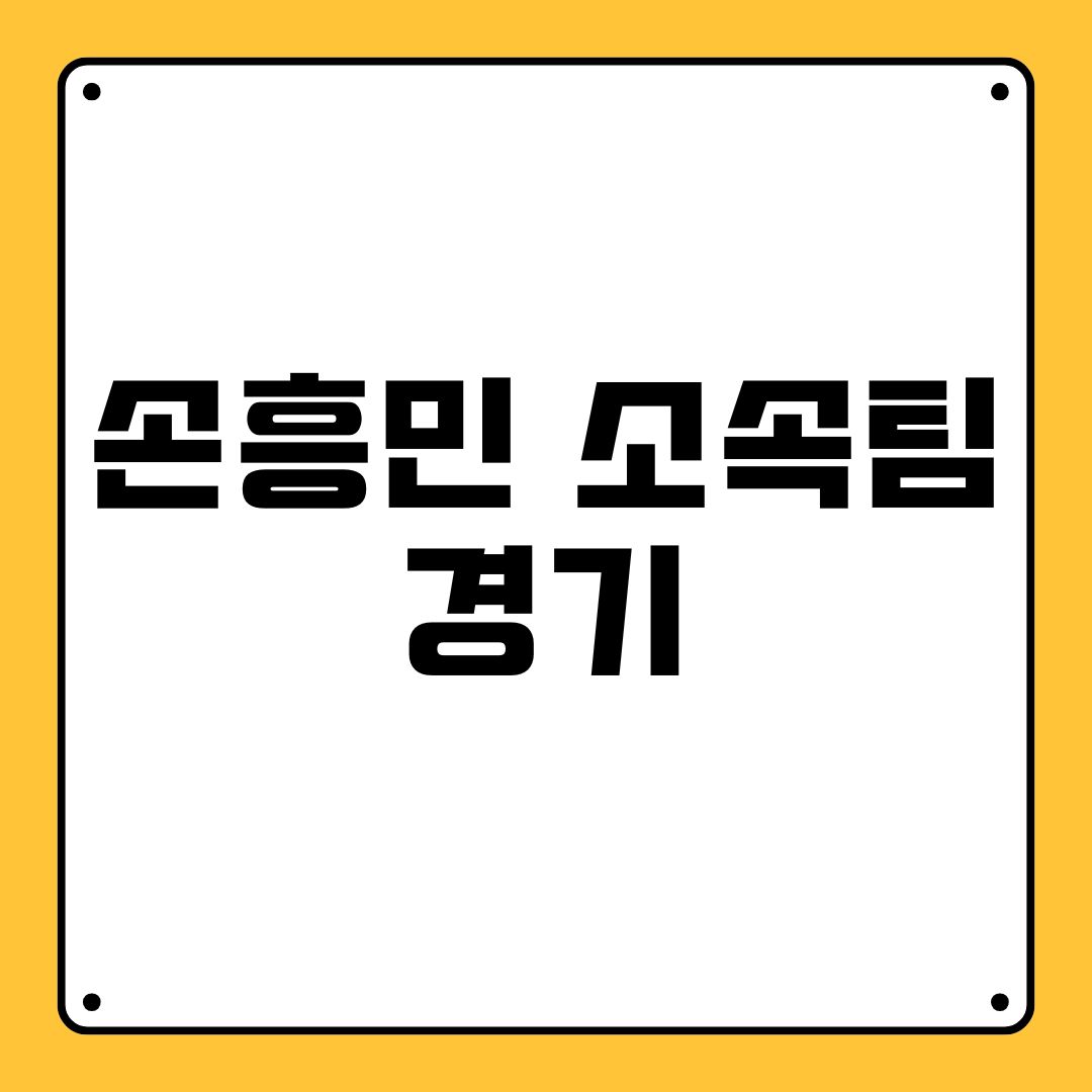 손흥민 소속팀 경기