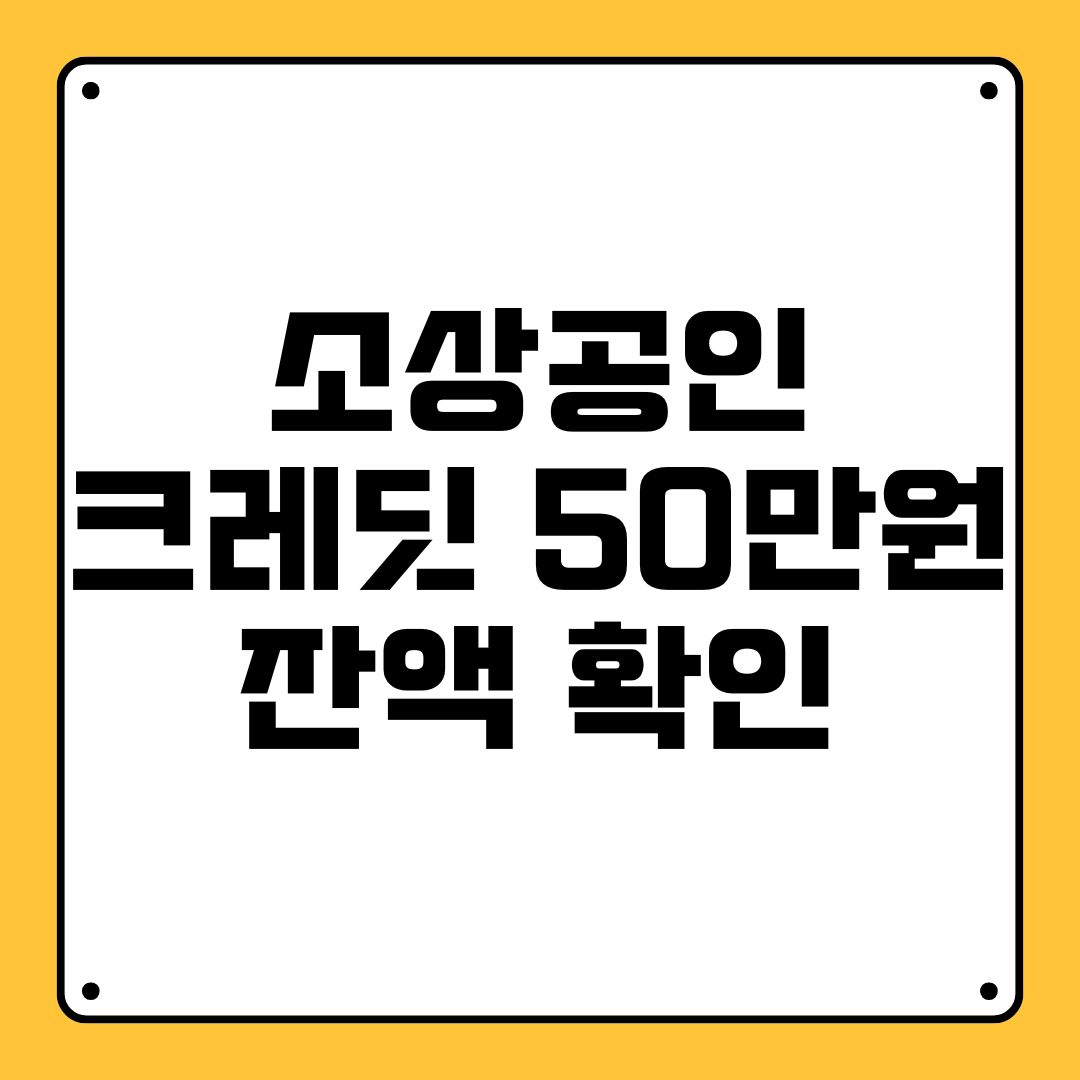 소상공인 크레딧 50만원 잔액 확인