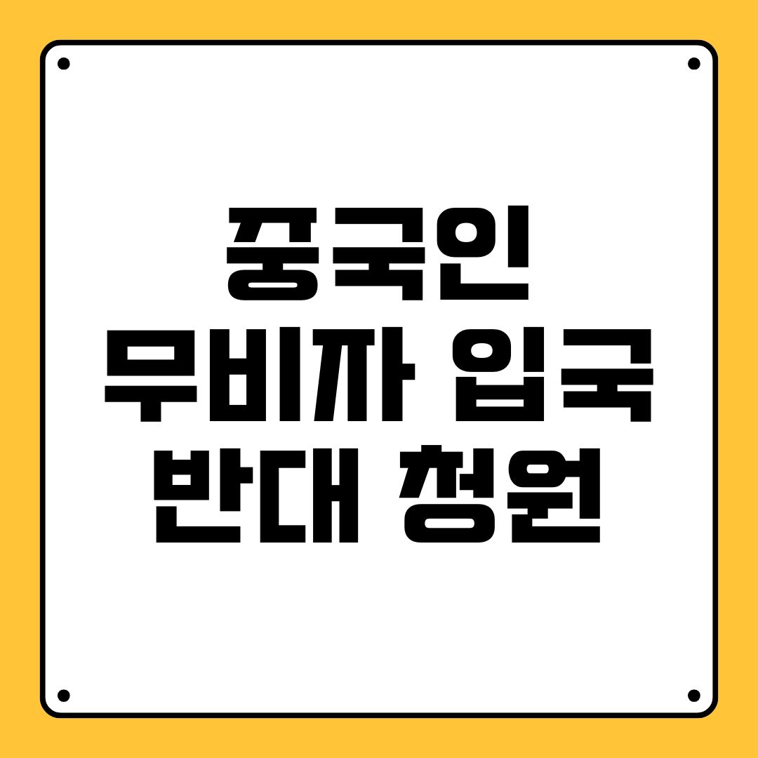 중국인 무비자 입국 반대 청원