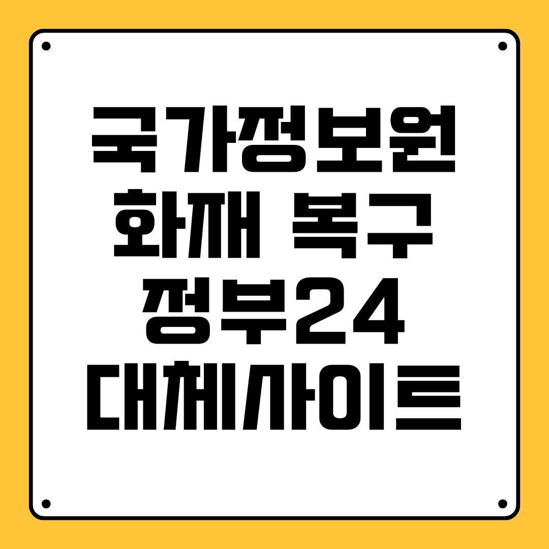 국가정보원 화재 복구 정부24 대체사이트