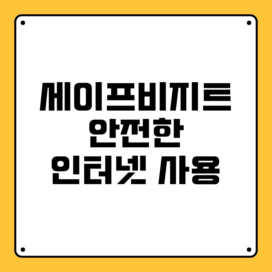 세이프비지트 안전한 인터넷 사용