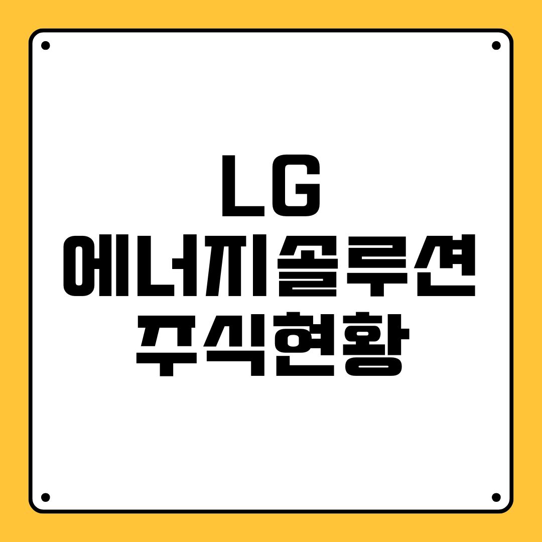 LG에너지솔루션 주식현황